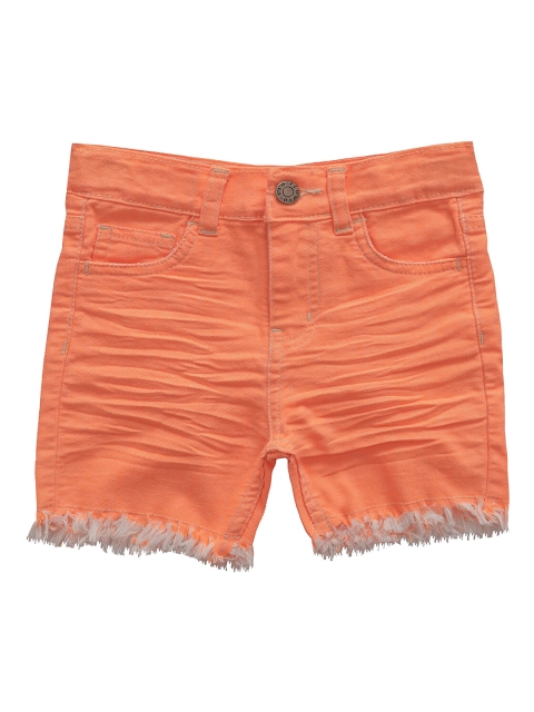 

Kid Studio Girls Orange Solid Slim Fit Shorts