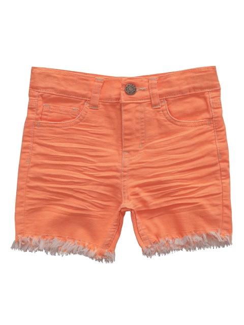 

Kid Studio Girls Orange Solid Slim Fit Regular Shorts