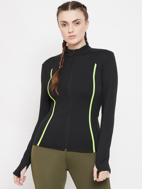 

Athleto Women Black Colourblocked Lightweight Sporty Jacket