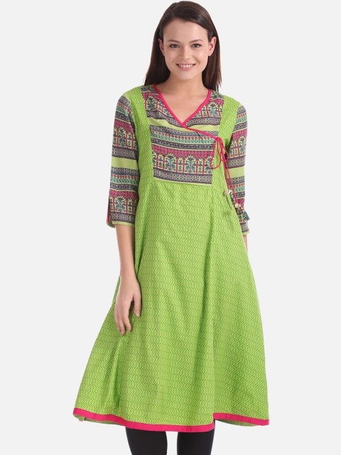 

Anahi Women Green Printed Anarkali Kurta
