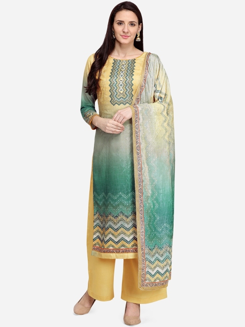 

Stylee LIFESTYLE Women Yellow & Green Printed Unstitched Dress Material