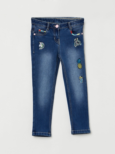 

max Girls Navy Blue Slim Fit Mid-Rise Clean Look Stretchable Jeans
