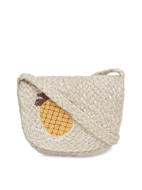 

Diwaah Girls Beige Self Design Sling Bag