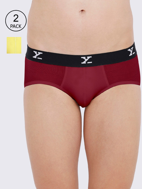 

XYXX Men IntelliSoft Antimicrobial Micro Modal Pack of 2 Ace Briefs XYBRF2PCKN380, Red