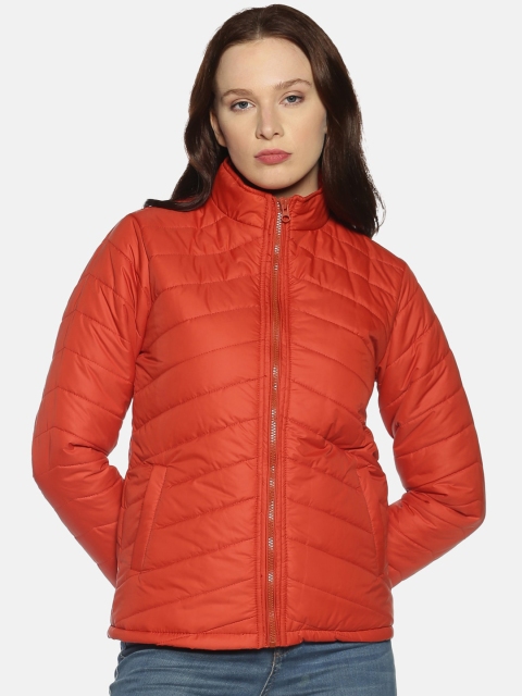 

Campus Sutra Women Orange Solid Windcheater Padded Jacket