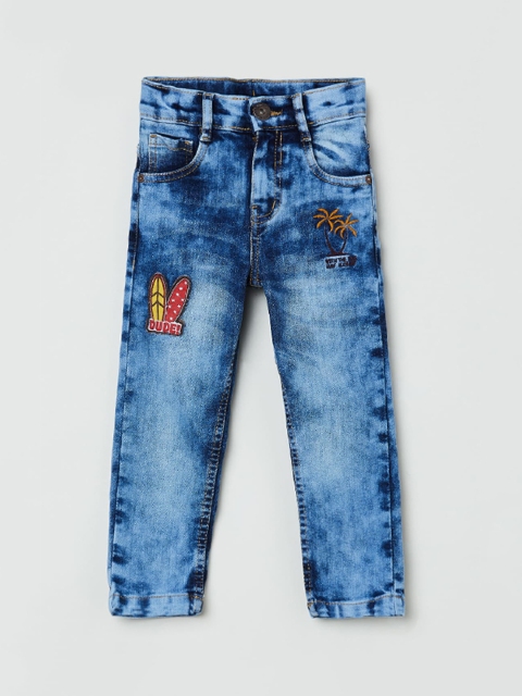

max Boys Blue Slim Fit Mid-Rise Clean Look Stretchable Jeans