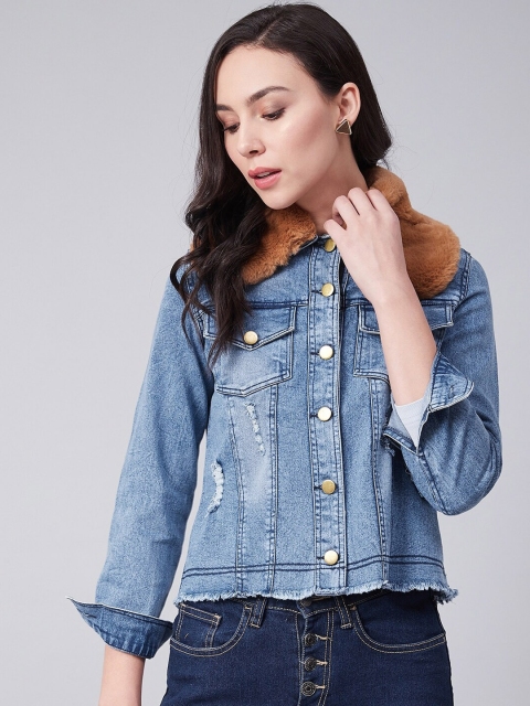 

StyleStone Women Blue Solid Denim Jacket