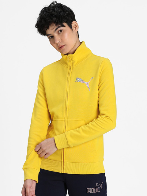 

Puma Women Yellow Solid Sporty Sweat 2 Jacket