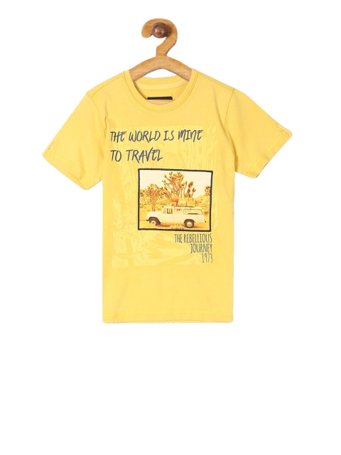 

Cherokee Boys Yellow Printed Round Neck T-shirt