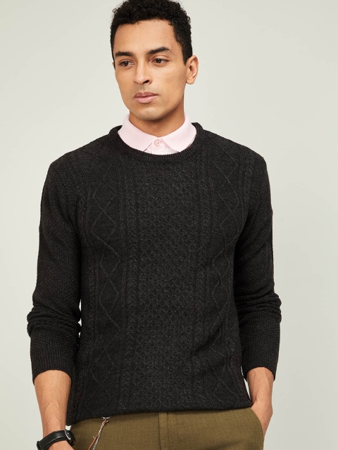 

CODE by Lifestyle Men Black Patterned Pullover Sweater