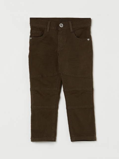 

max Boys Olive Green Regular Fit Mid-Rise Clean Look Jeans
