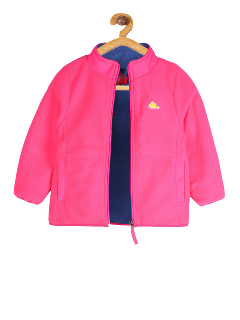 

Cherry Crumble Girls Pink Solid Padded Jacket