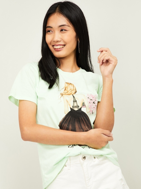 

Ginger by Lifestyle Women Green Printed Top