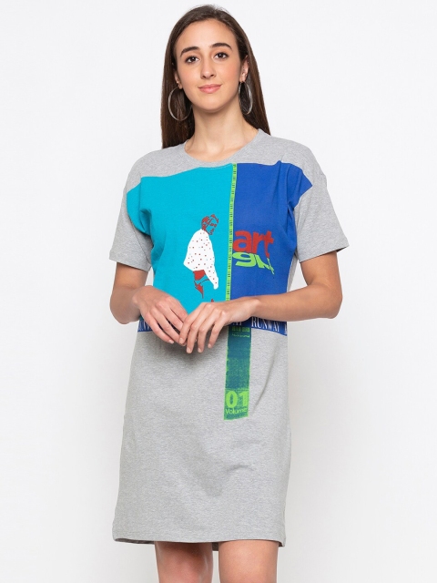 

Globus Women Grey Colourblocked T-shirt Dress