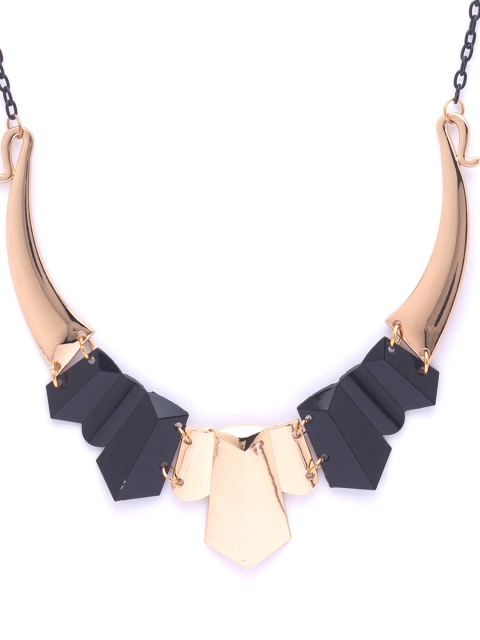 

Globus Gold-Plated & Black Statement Necklace