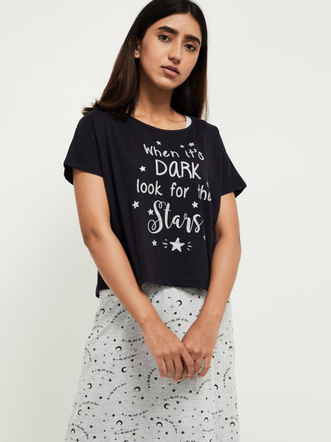 

max Women Black Printed Top
