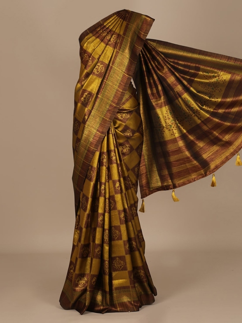 

Pothys Gold-Toned Woven Design Jute Silk Saree