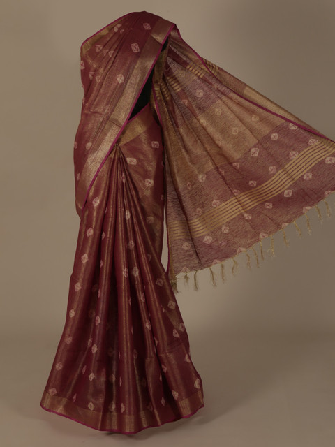 

Pothys Brown Woven Design Pure Linen Saree