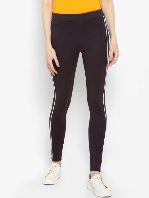 

FOSH Women Brown Solid Skinny-Fit Treggings