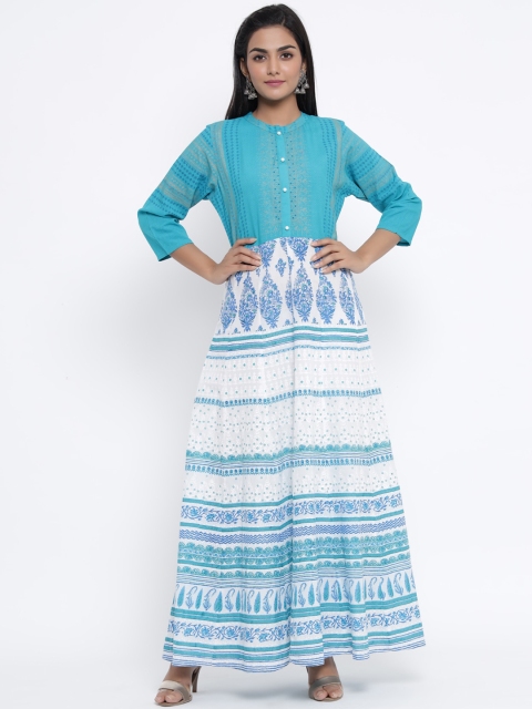 

WomenMagic Women Blue Printed Maxi Dress