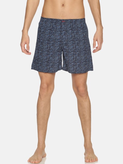 

IVOC Men Navy Blue & White Printed Pure Cotton Boxers IOMBS02SC03L35-4280A