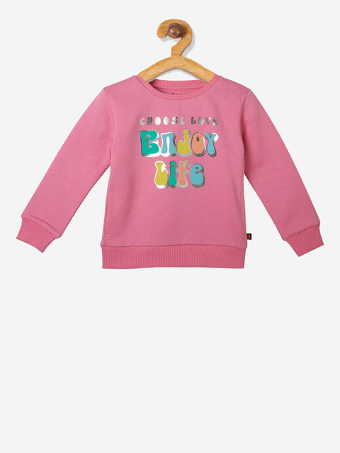 

VITAMINS Girls Pink Printed Sweatshirt
