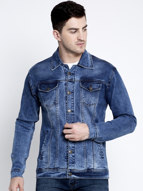 

Rodamo Men Blue Solid Denim Jacket