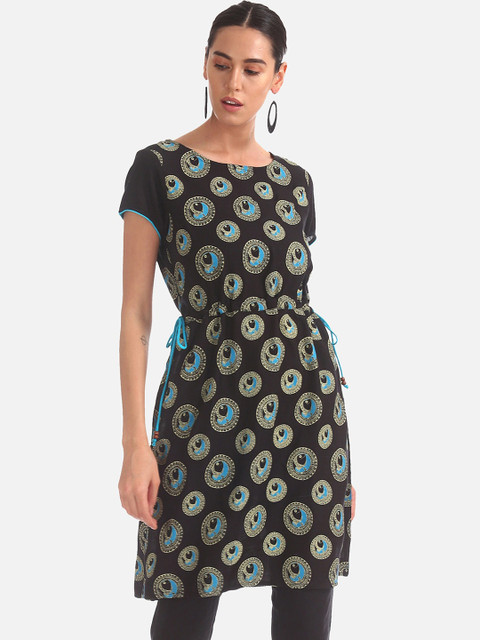 

Karigari Women Black Printed A-Line Kurta