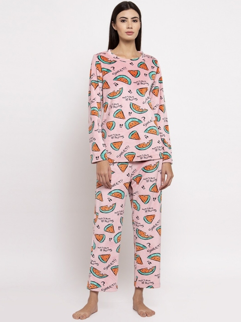 

Global Republic Women Pink & Red Printed Night Suit