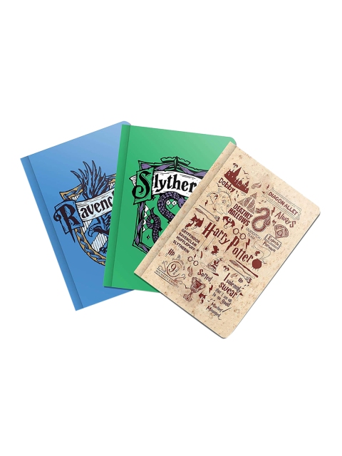 

MC SID RAZZ Set Of 3 Printed Harry Potter Notebooks, Blue