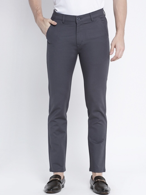 

Rodamo Men Grey Slim Fit Solid Chinos