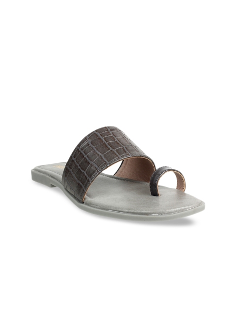 

STEPpings Women Grey Textured One Toe Flats