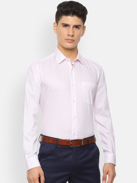 

Van Heusen Men Pink Slim Fit Self Design Formal Shirt