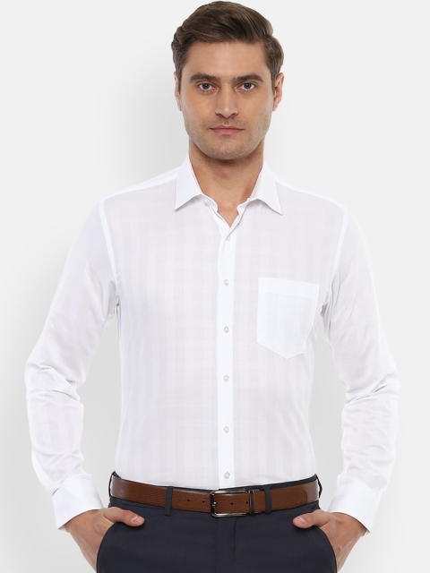 

Van Heusen Men White Slim Fit Checked Formal Shirt