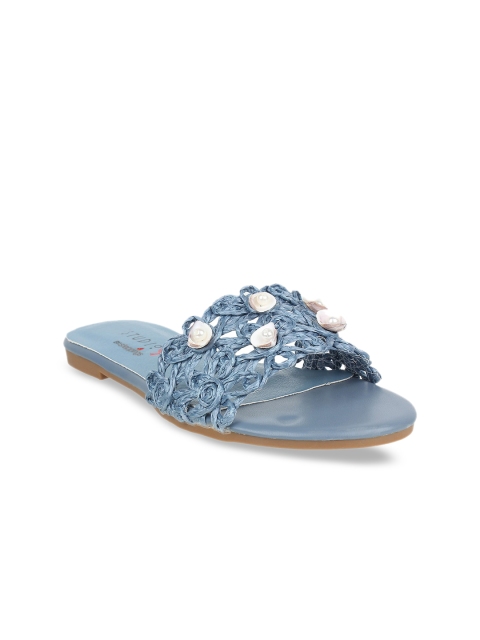 

STEPpings Women Blue Embellished Open Toe Flats