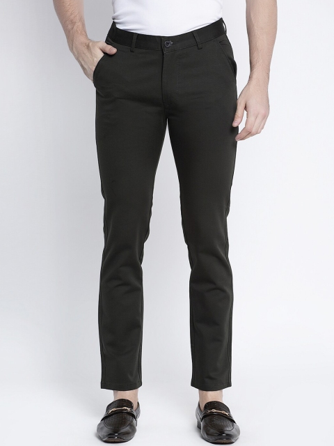 

Rodamo Men Olive Green Slim Fit Solid Chinos