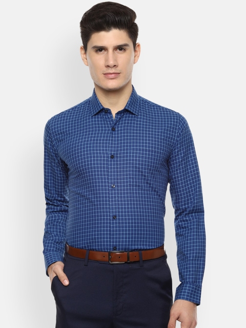 

Van Heusen Men Blue Slim Fit Checked Formal Shirt