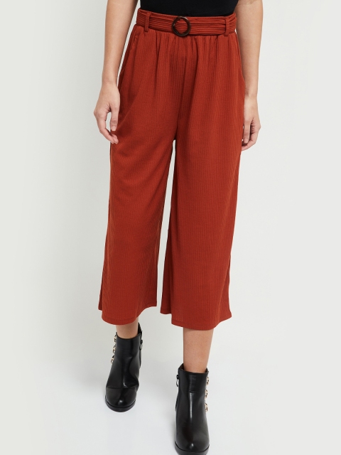 

max Women Maroon Regular Fit Solid Culottes