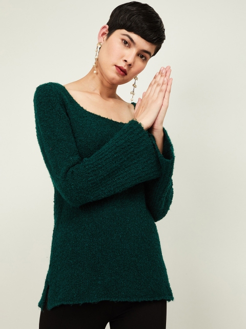 

CODE by Lifestyle Women Green Solid Pullover Sweater
