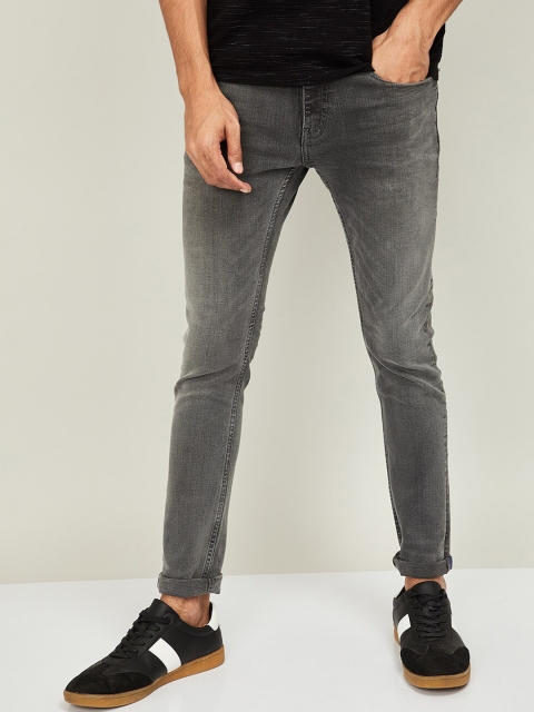 

Fame Forever by Lifestyle Men Grey Skinny Fit Mid-Rise Low Distress Jeans