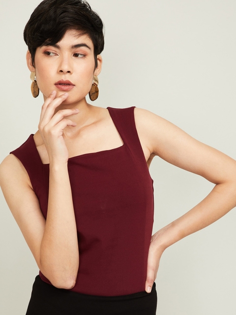 

CODE by Lifestyle Women Burgundy Solid Top