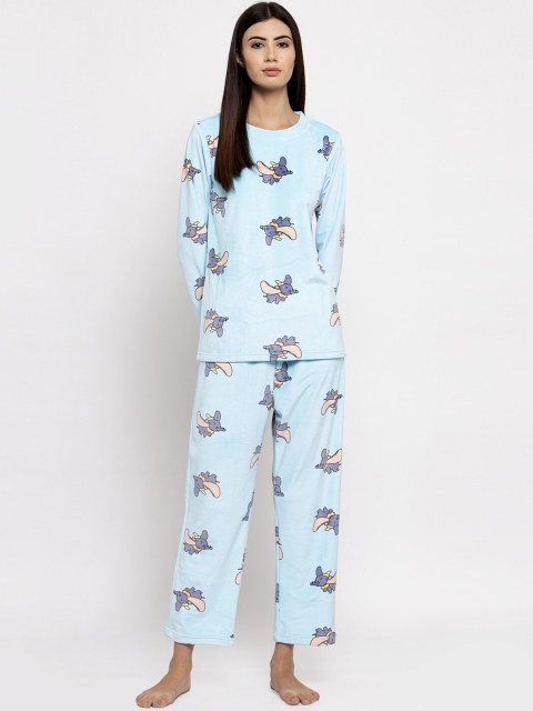 

Global Republic Women Blue & Grey Printed Night Suit