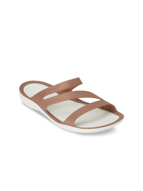 

Crocs Swiftwater Women Brown Solid Open Toe Flats