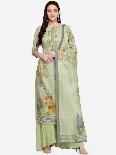 

Stylee LIFESTYLE Women Green Printed Unstitched Dress Material