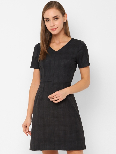 

Allen Solly Woman Women Black Checked Sheath Dress