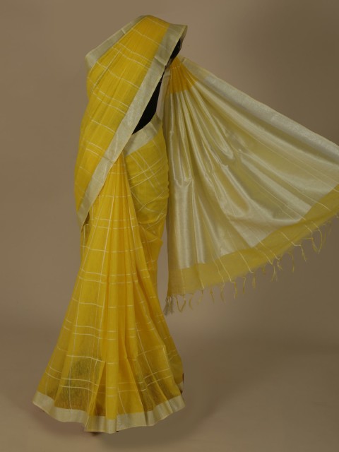 

Pothys Yellow Woven Design Pure Linen Saree