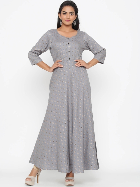 

WomenMagic Women Grey Printed Anarkali Kurta