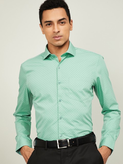 

CODE by Lifestyle Men Green Slim Fit Printed Formal Shirt