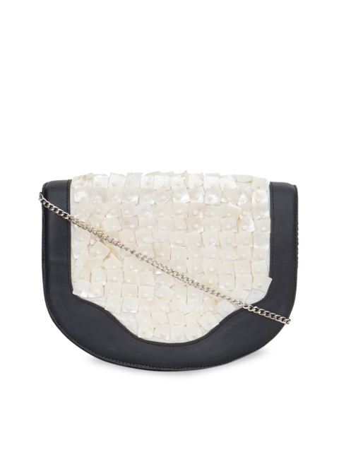 

Diwaah Black & Off-White Embellished Sling Bag