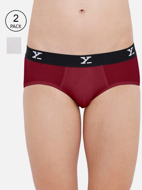 

XYXX Men IntelliSoft Antimicrobial Micro Modal Pack of 2 Ace Briefs XYBRF2PCKN382, Red